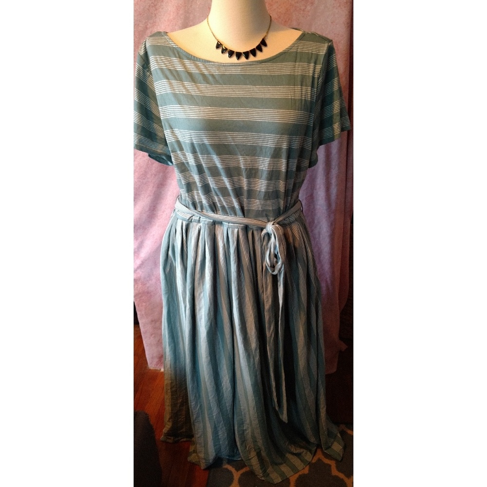 eShakti Striped Maxi dress size 24 w/ pockets